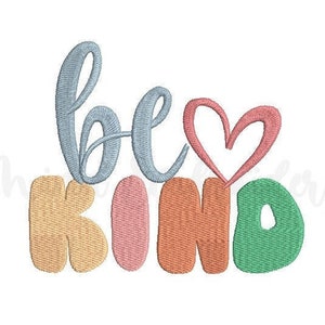 Be Kind Retro Embroidery Design, Machine Embroidery Design, 5 Sizes, Instant Download