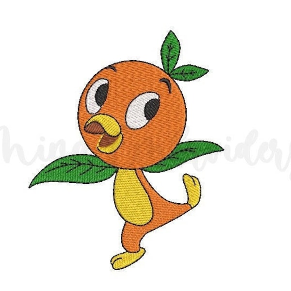 Cute Orange Bird Embroidery Design, Animal Embroidery Design, Machine Embroidery Design, 6 Sizes, Instant Download