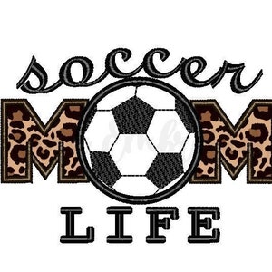 Soccer Mom Life Applique Borduurontwerp, Machine Borduurontwerp, 4 maten, Instant Download