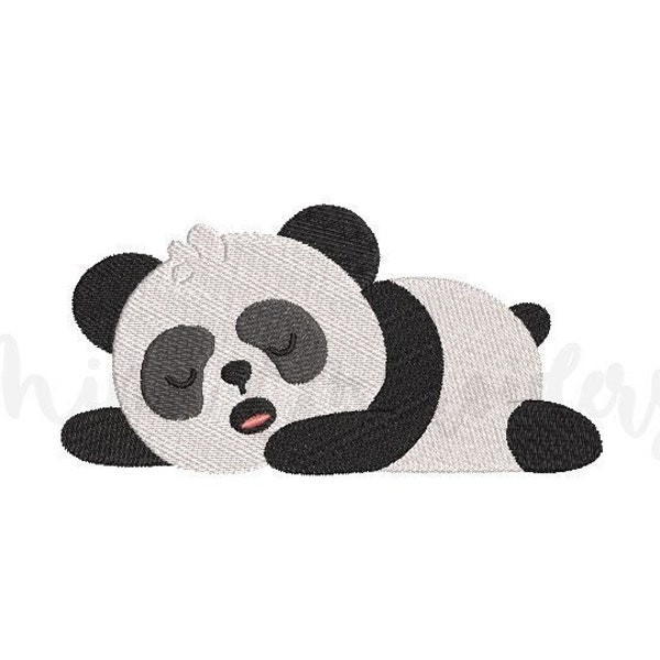 Schlafen Panda Stickdatei, Tier Stickdatei, Stickdatei, Maschinenstickerei, 4 Größen, Instant Download