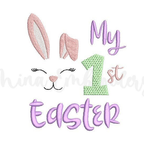 My 1 st Easter Bunny  Embroidery Design, Machine Embroidery Design, 4 Sizes,  Instant Download