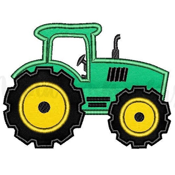 Diseño de bordado de apliques de tractor agrícola, diseño de bordado de máquina, 4 tamaños, descarga instantánea