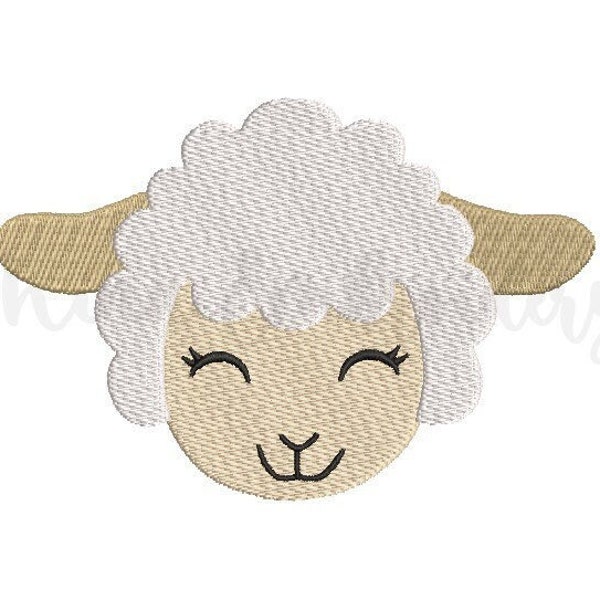 Motif de broderie visage bébé mouton, motif de broderie animal, motif de broderie Machine, 4 tailles, téléchargement immédiat