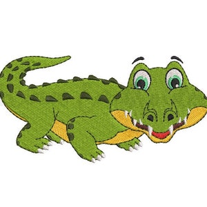 Cute Crocodile Embroidery Design, Animal Embroidery Design, Machine Embroidery Design, 4 Sizes, Instant Download