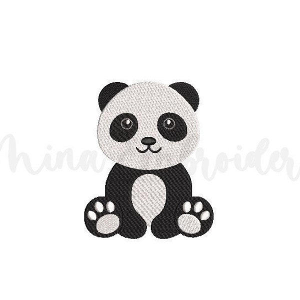 Panda Embroidery Design, Animal Embroidery Design, Machine Embroidery Design,  5 Sizes, Instant Download