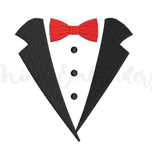 Tuxedo Embroidery Design, Suit And Bow Tie Embroidery Design, Machine Embroidery Design, 5 Sizes, Instant Download