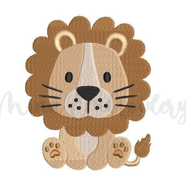 Baby Lion Embroidery Design, Animal Embroidery Design, Machine Embroidery Design,   4 Sizes,  Instant Download