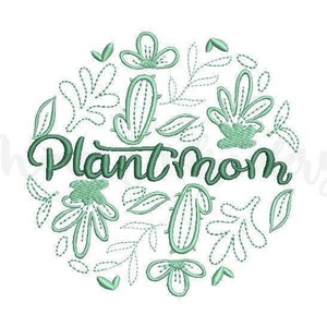 Plant Mom Embroidery Design, Machine Embroidery Design, 4 Sizes, Instant Download