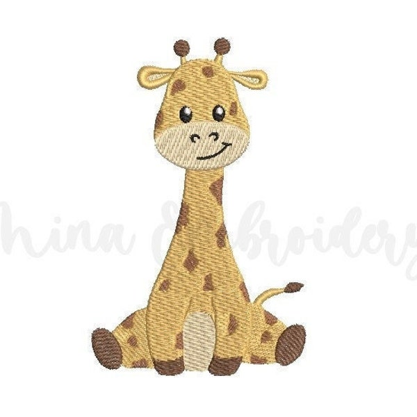 Baby Boy Giraffe Embroidery Design, Animal Embroidery Design, Machine Embroidery Design, 4 Sizes, Instant Download