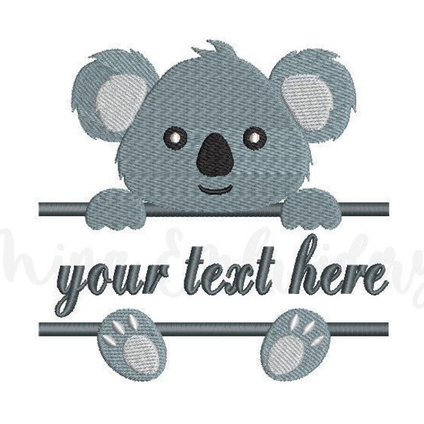 Split Baby Boy Koala Embroidery Design, Animal Embroidery Design, Machine Embroidery Design, 4 Sizes, Instant Download