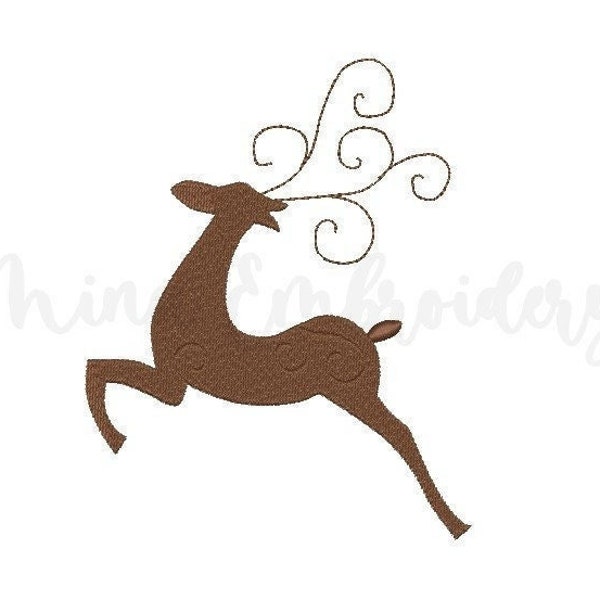 MINI Deer Embroidery Design, Christmas Deer Embroidery Design, Machine Embroidery Design, 6 Sizes, Instant Download