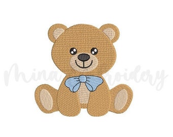 Sitting Baby Teddy Bear Embroidery Design, Animal Embroidery Design, Machine Embroidery Design, 4 Sizes, Instant Download