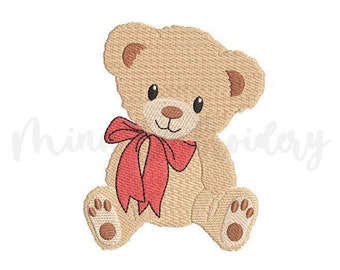 Baby Boy Bear Embroidery Design, Animal Embroidery Design, Machine Embroidery Design, 4 Sizes, Instant Download