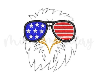 American Eagle Embroidery Design, Patriotic Embroidery Design, Machine Embroidery Design, 5 Sizes, Instant Download