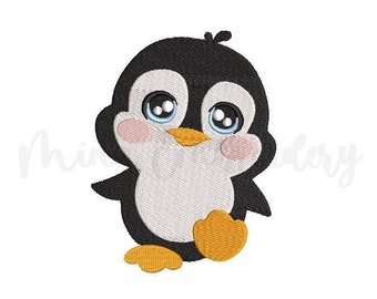 Baby Penguin Embroidery Design, Animal Embroidery Design, Machine Embroidry Design, 5 Sizes, Insatant