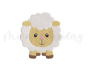 Baby Boy Sheep Embroidery Design, Animal Embroidery Design, Machine Embroidery Design, 5 Sizes, Instant Downlaod