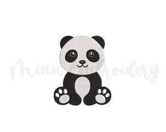 Panda Embroidery Design, Animal Embroidery Design, Machine Embroidery Design,  5 Sizes, Instant Download