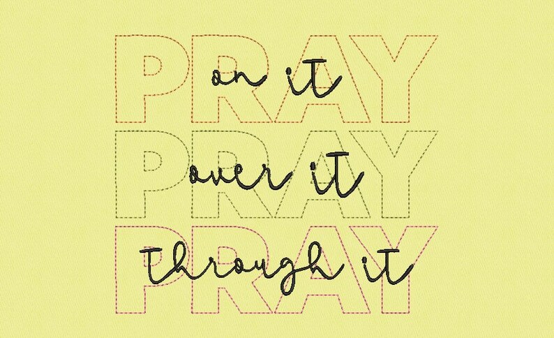 Pray In Cursive Pray Embroidery Design: Christian Saying, 5 Sizes (instant Download) - Etsy