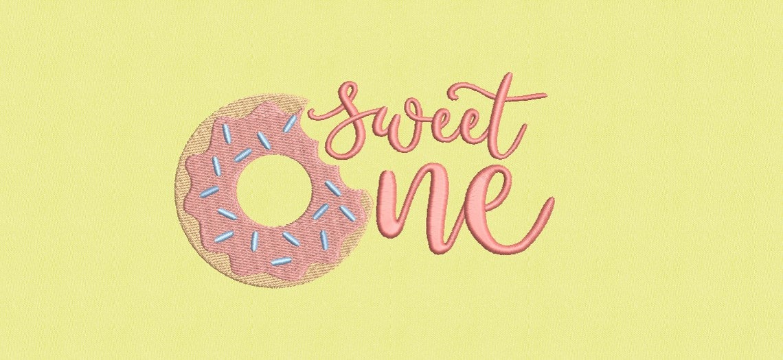 Sweet One Donut Embroidery Design, Machine Embroidery Design, 5 Sizes ...
