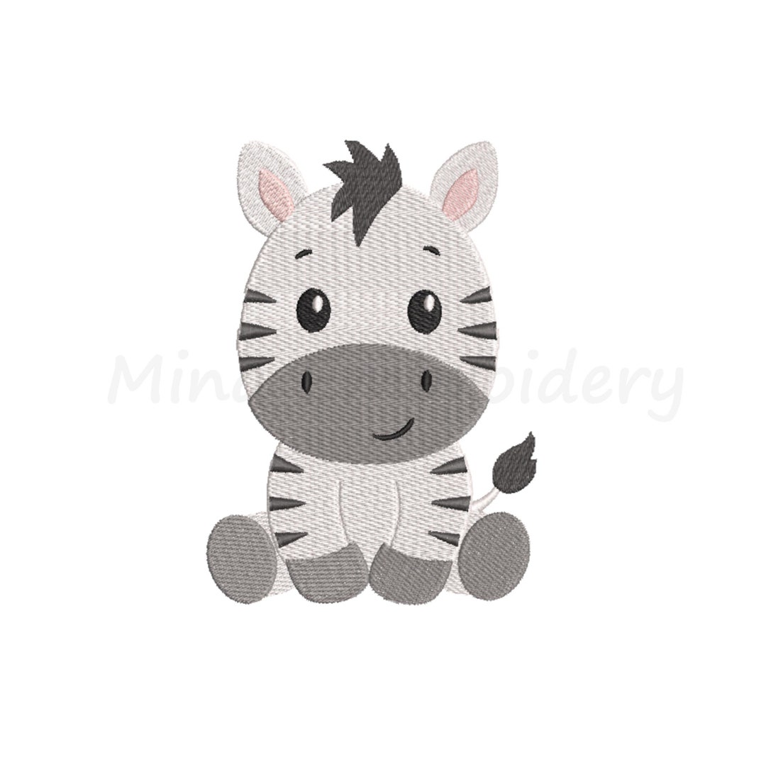 Baby Zebra Embroidery Design, Animal Embroidery Design, Machine ...