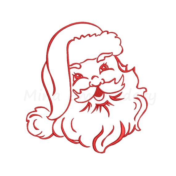 Vintage Santa Claus Embroidery Design, Christmas Embroidery Design, Machine Embroidery Design, 5 Sizes, Instant Download