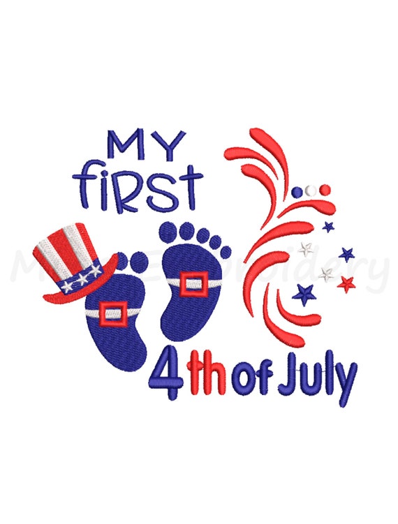 My First 4th Of July Embroidery Design (Instant Download)