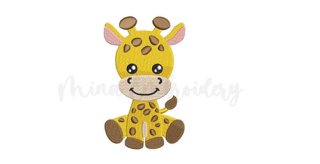 Cute Baby Giraffe Embroidery Design Animal Embroidery Design Etsy
