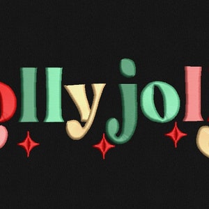 Holly Jolly Stickmuster, Weihnachtsstickmuster, Maschinenstickmuster, 6 Größen, sofortiger Download Bild 4