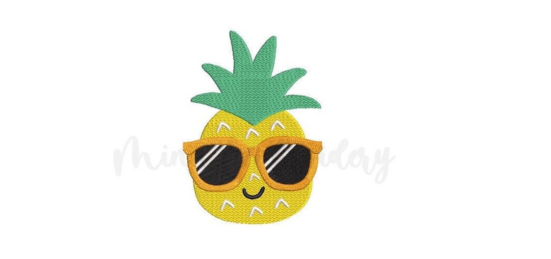 Pineapple Boy Embroidery Design, Summer Fruits Embroidery Design
