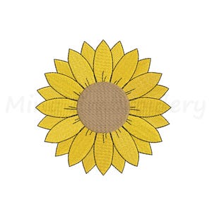 MINI Sunflower Embroidery Design, Machine Embroidery Design, 8 Sizes, Instant Download