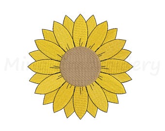 MINI Sunflower Embroidery Design, Machine Embroidery Design, 8 Sizes, Instant Download