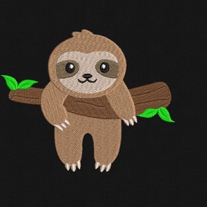 Baby Sloth Embroidery Design, Animal Embroidery Design, Machine Embroidery Design, 4 Sizes, Instant Download image 2