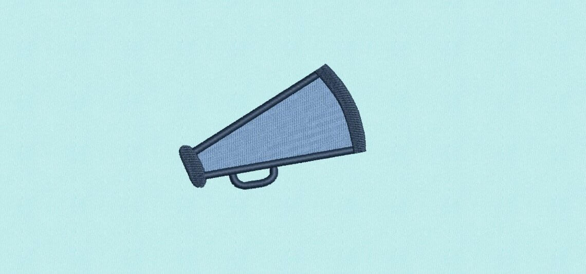 MINI Megaphone Embroidery Design Cheer Megaphone Embroidery Etsy