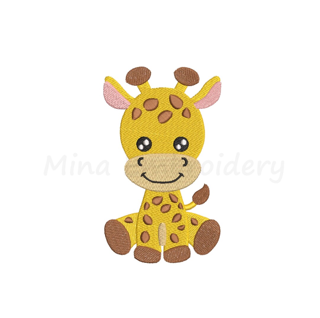 Cute Baby Giraffe Embroidery Design, Animal Embroidery Design, Machine ...