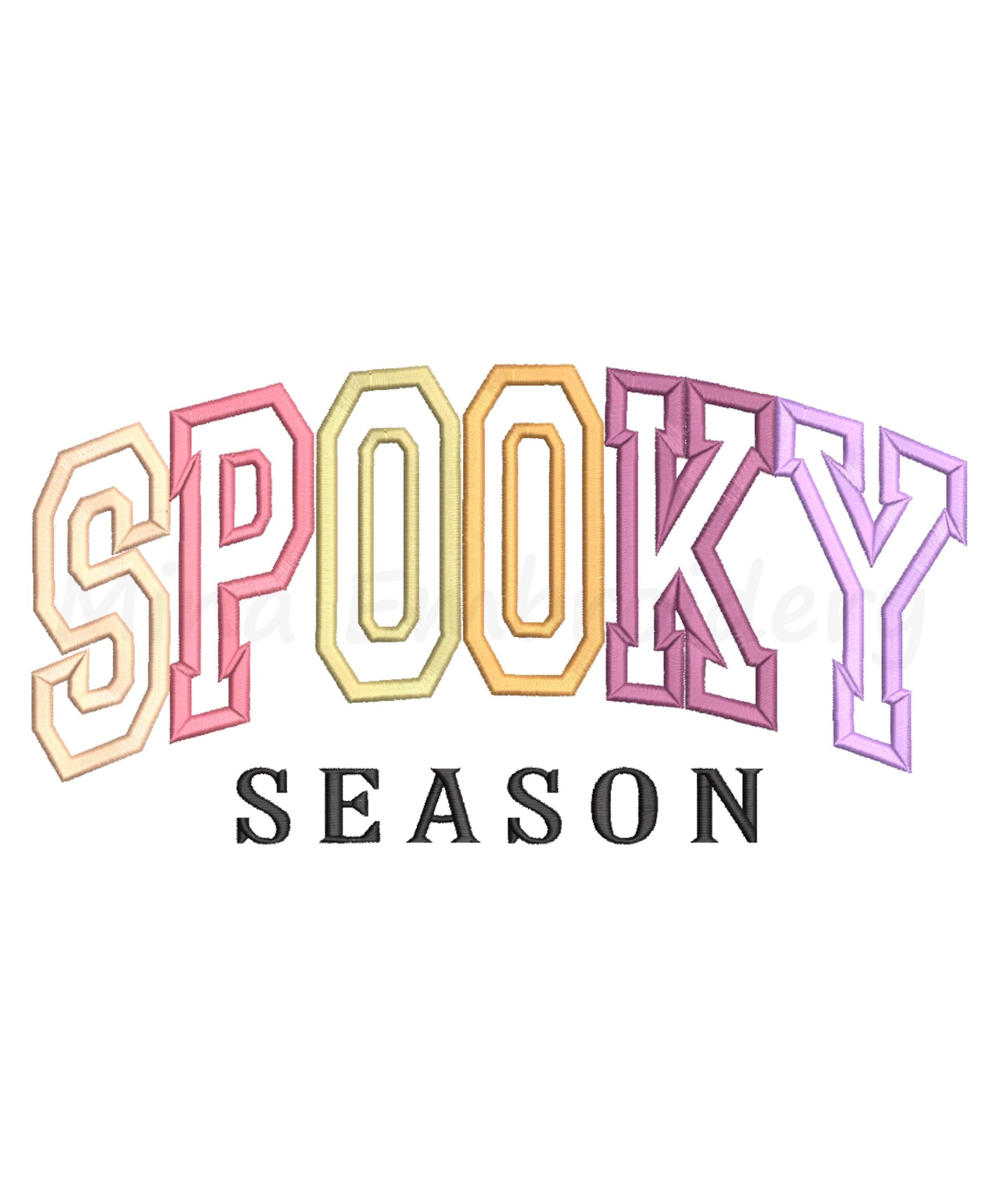 Spooky Season Applique Embroidery Design, Halloween Embroidery Design, Machine Embroidery Design, 6 Sizes, Instant Download