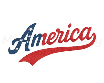 America Flag Embroidery Design, 4th of July Pattern, Machine Embroidery Design, 6 Sizes, Instant Download