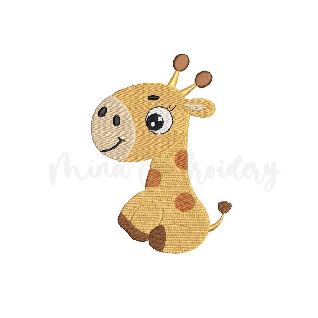 Baby Giraffe Embroidery Design, Animal Embroidery Design, Machine