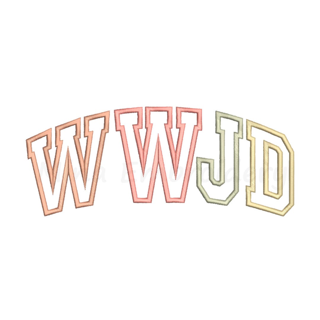 WWJD Embroidery Design, Machine Embroidery Design, 5 Sizes, Instant ...