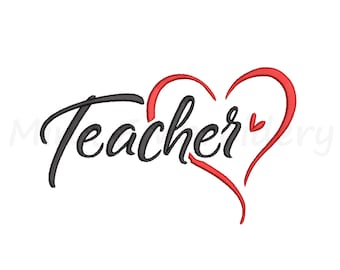 Teacher Embroidery Design, Machine Embroidery Design, 6 Sizes, Instant Download