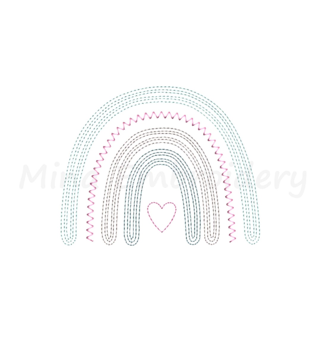 Boho Rainbow Embroidery Design, Rainbow Line Art Embroidery Design, 4 ...