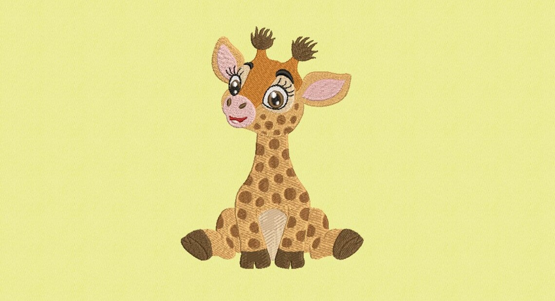 Baby Girl Giraffe Embroidery Design Animal Embroidery Design Etsy