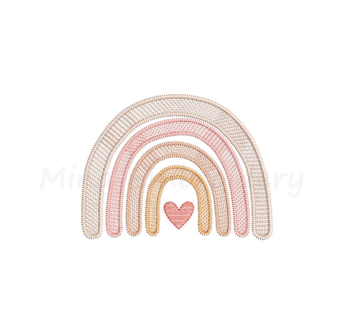 Rainbow Heart Embroidery Design: Quick Stitch Machine Pattern (digital ...