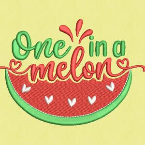One in a Melon Embroidery Design, Summer Embroidery Design, Machine ...