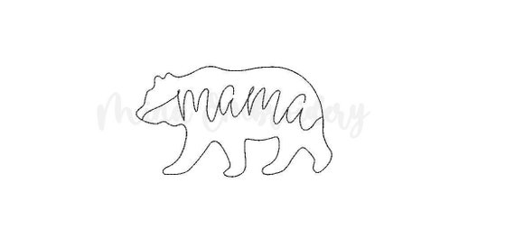 Mama Bear Line Art Embroidery Design Machine Embroidery - Etsy