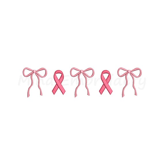 Coquette Cancer Awareness Embroidery Design, Machine Embroidery Design, 6 Sizes, Instant Download
