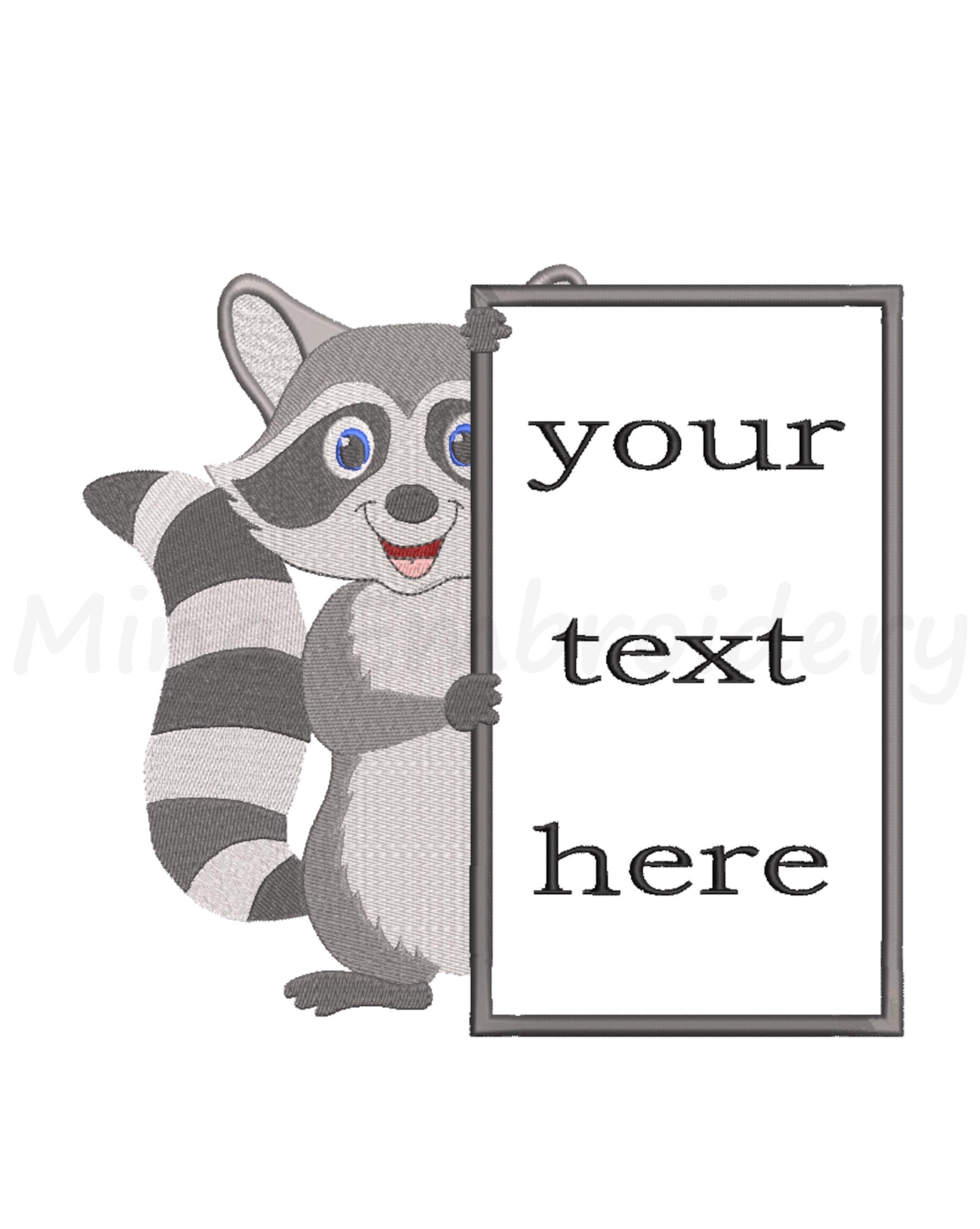 Baby Racoon Design Baby Raccoon Embroidery Design: Animal Machine Embroidery (instant ...