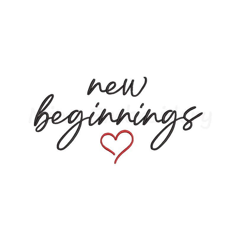New Beginnings Embroidery Design, Machine Embroidery Design, 6 Sizes ...