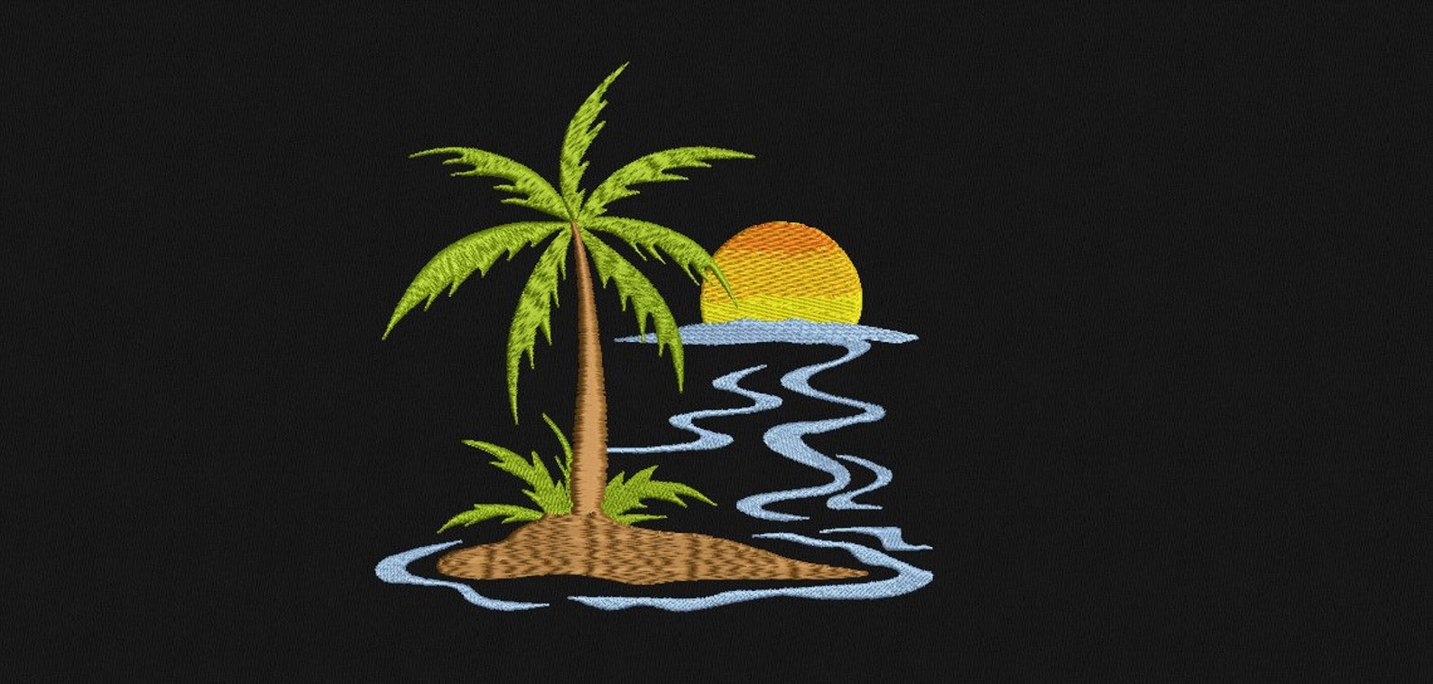 Summer Beach Embroidery Design Palm Tree Embroidery Design Etsy