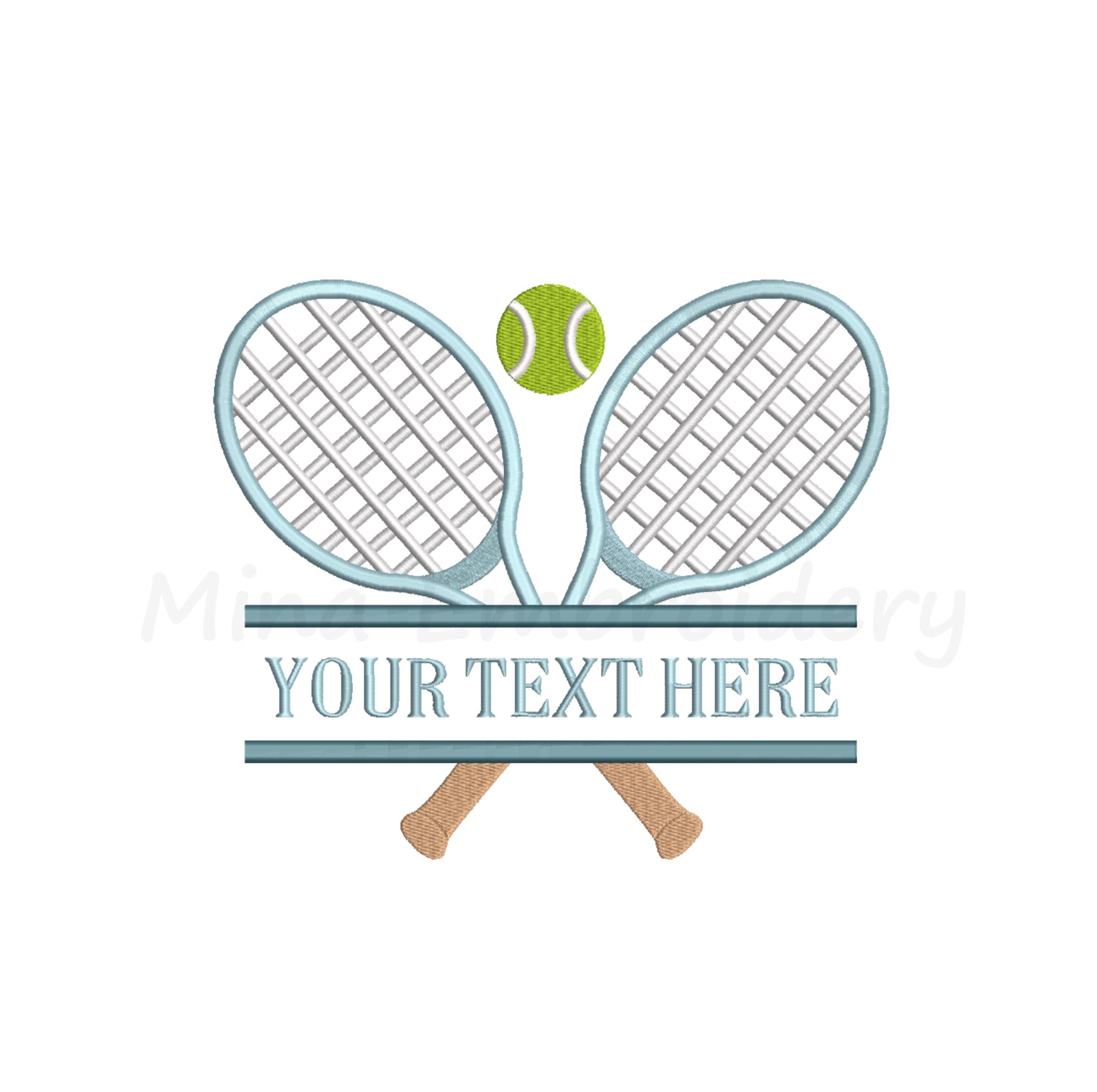 Split Tennis Rackets Embroidery Design, Sport Embroidery Design, Machine Embroidery Design, 5 Sizes, Instant Download