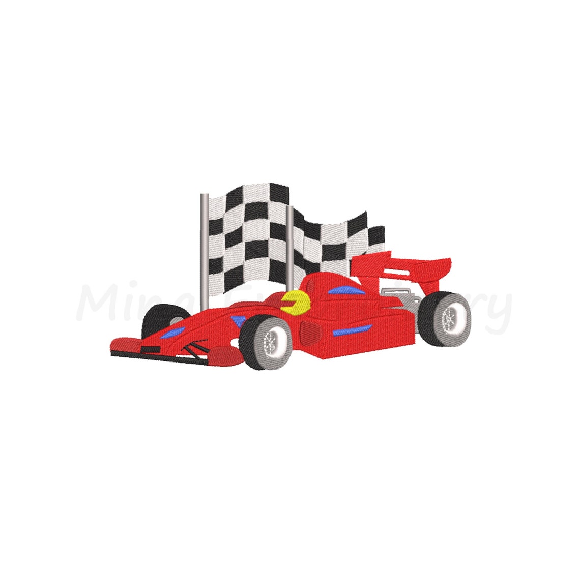 Race Car Embroidery Design: Racing Flag, 4 Sizes (instant Download) - Etsy